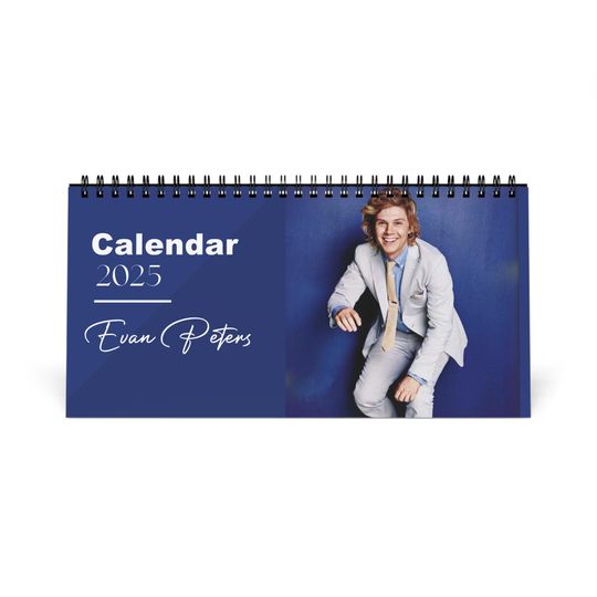 Evan Peters 2025 Desk Calendar | American Horror Story Monthly Planner | X-Men Actor Gift | Marvel Mutant Calendar | Office Decor