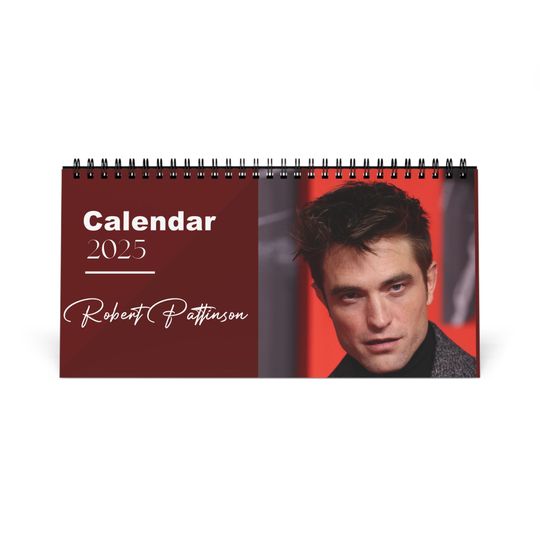 Robert Pattinson 2025 Desk Calendar | Twilight & The Batman Actor | Celebrity Gift | Office Decor