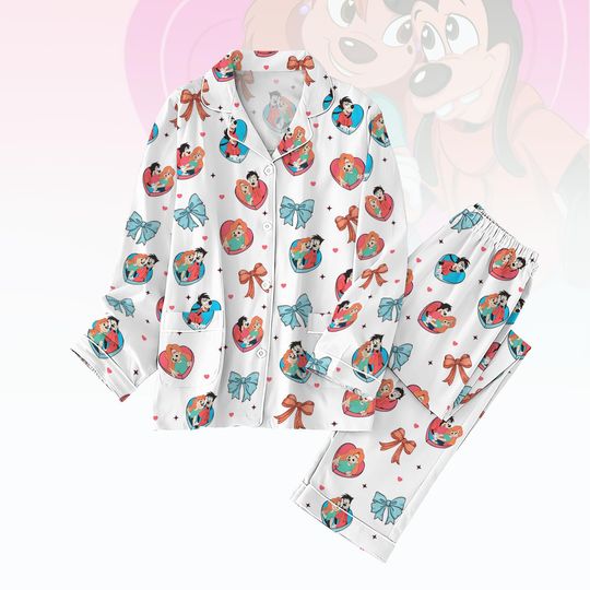 Max And Roxanne Pajamas Set, Her Max & His Roxanne Couple Shirt Pants, Valentine's Day Sleepwear, Goofy Honeymoon Gift