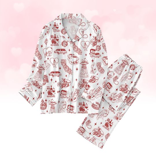 Midwest Princess Thick Pajamas, Pink Pony Club T-Shirt Pants, Chappell Roan Hot Holiday Pajamas, Red Wine Supernova Loungewear For Wome