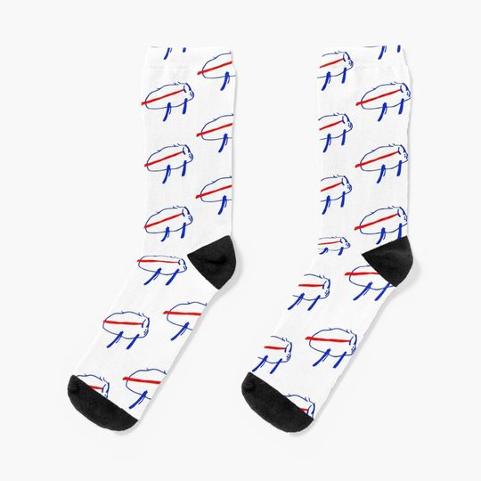 Josh Allen Potato Buffalo Drawing Socks
