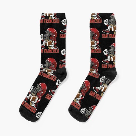 San Francisco Football Helmet Mascot Socks
