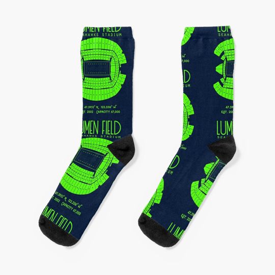Seattle Seahawks Lumen Field Stadium Poster Print Socks
