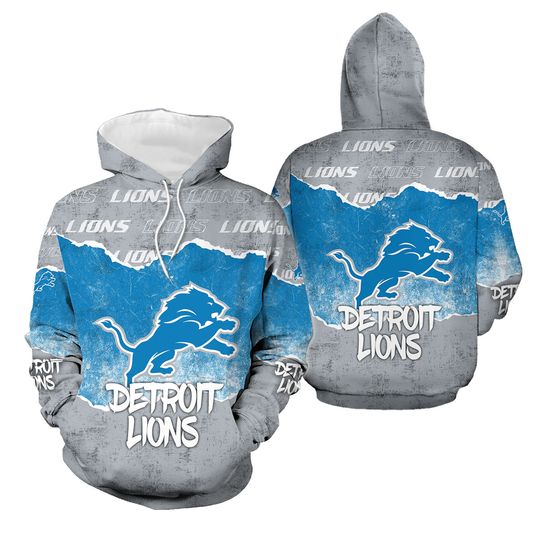 Retro Detroit Lions Hoodie Joggers Sets, Lions Football Hoodie
