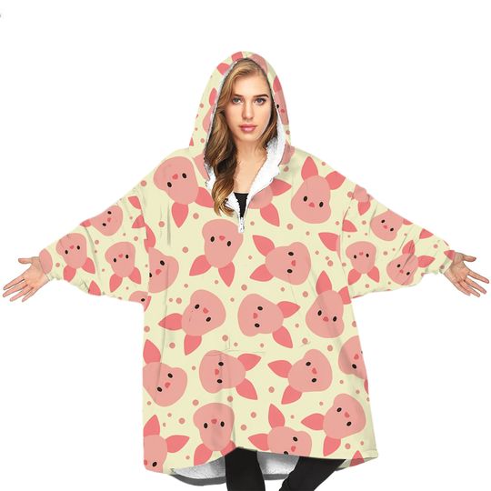 Piglet Fleece Blanket Hoodie, Disney Piglet Blanket Hoodie