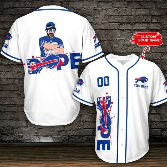 Personalized Buffalo Bills Baseball Jersey, Bills Dope Football Jersey