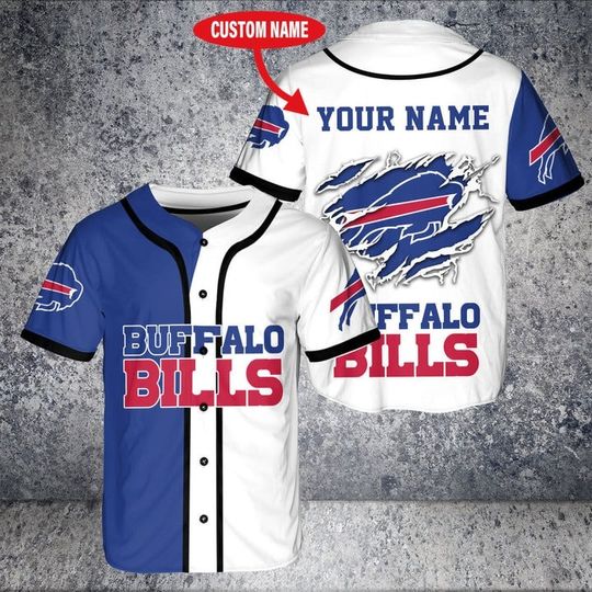 Personalized Buffalo Bills Baseball Jersey, Buffalo Bills Football