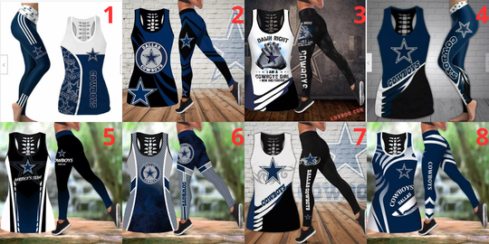 Dallas Cowboys Hollow Tanktop Legging Sets | Women's Day Gift