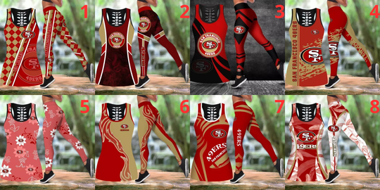 San Francisco 49ers Hollow Tanktop Legging Sets | Women's Day Gift