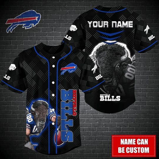 Personalized Buffalo Bills Baseball Jersey, Bills Team Baseball Jersey