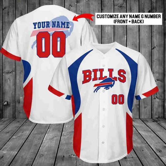 Personalized Buffalo Bills Baseball Jersey, Buffalo Game Day Baseball Jersey