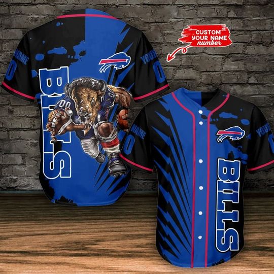 Personalized Buffalo Bills Baseball Jersey, Bills Team Football
