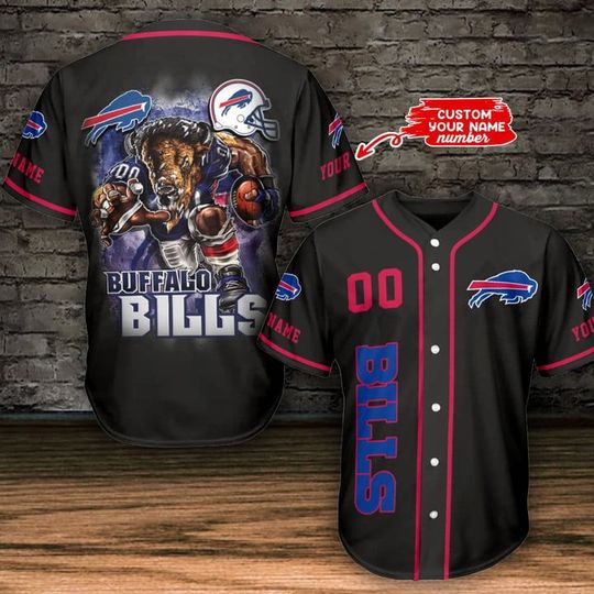 Personalized Buffalo Bills Baseball Jersey, Buffalo Bills Football
