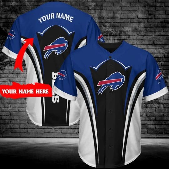 Personalized Buffalo Bills Baseball Jersey, Retro Buffalo Football Jersey