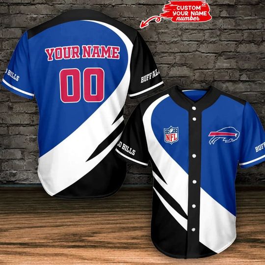 Personalized Buffalo Bills Baseball Jersey, Buffalo Football Baseball Jersey