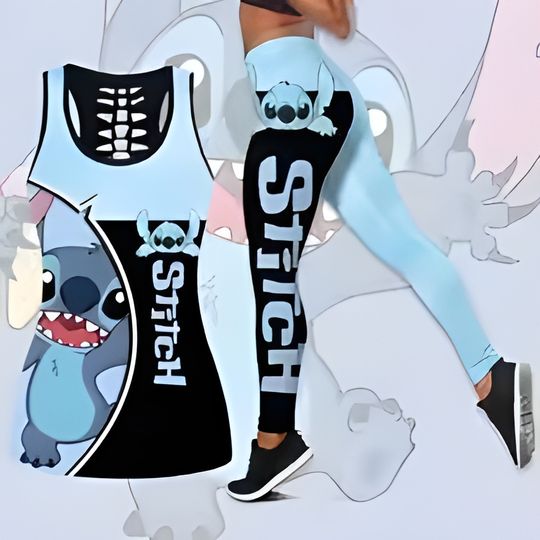 Disney Stitch Hollow Tanktop Legging Sets | Women's Day Gift