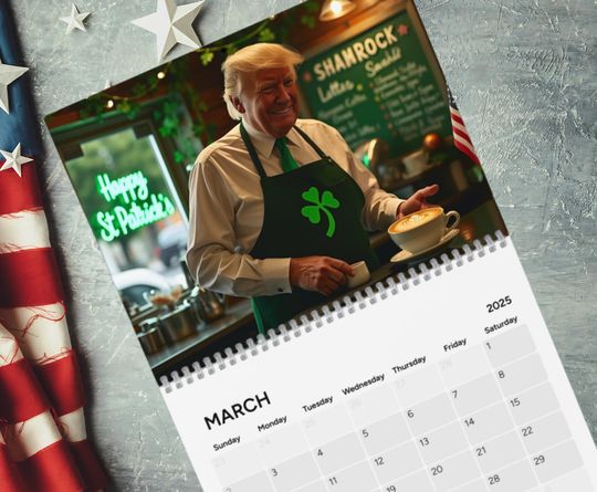 Discover Trump Working Normal Jobs Funny Wall Calendar 2025, Monthly View, Trump Calendar, New Year Political Calendar