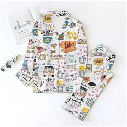 Stars Hollow Pajamas, Luke's Dinner Women Pajamas Sets, Family Christmas Pajamas, Family Holiday Pajamas