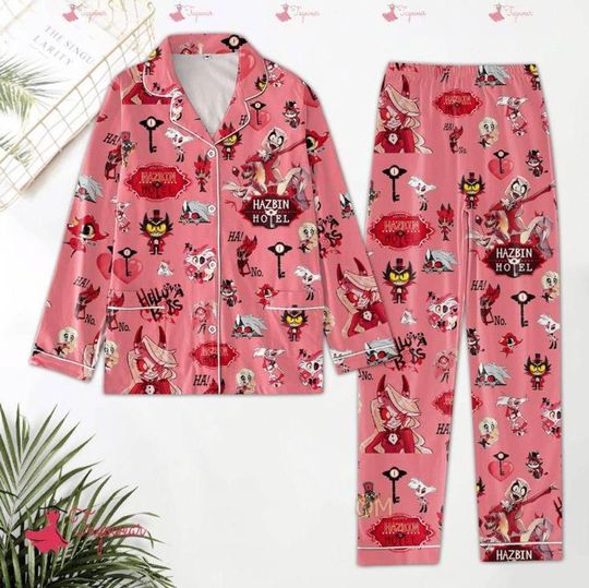 Hazbin Hotel Pajamas Set, Personalized Family Pajamas, Hazbin Hotel Family Christmas Pajamas Set