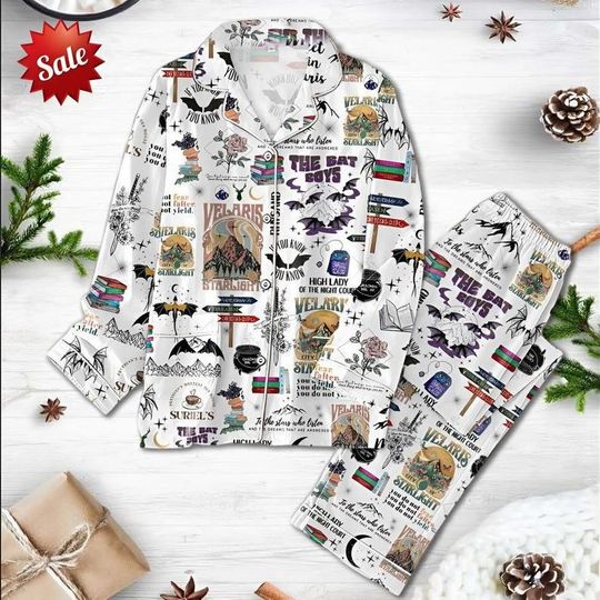 Velaris City Of Starlight The Bat Boys Pajamas Set, The Night Court Women Pajamas, A Court Of Thorn And Roses, Acotar Thick Pajamas