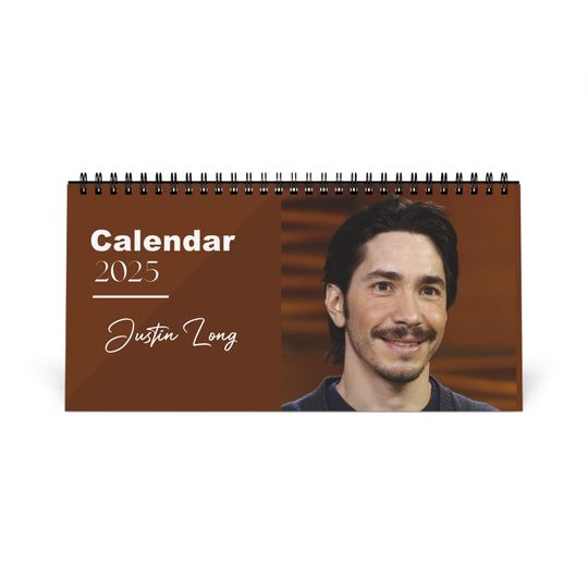 Justin Long 2025 Desk Calendar | Actor Voice Artist Monthly Planner | Justin Long Gift | Dodgeball Jeepers Creepers | Actor Decor