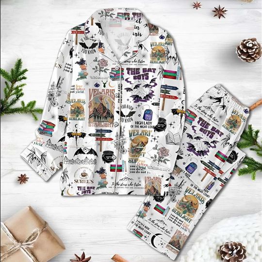 Velaris City Of Starlight The Bat Boys Pajamas Set, The Night Court Women Pajamas, A Court Of Thorn And Roses, Acotar Thick Pajamas