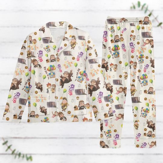Up Movie Pajamas Set, Carl And Ellie Matching Pajama, Disney Characters Holiday Pajamas, Birthday Gift For Women Men, Pajamas For Party