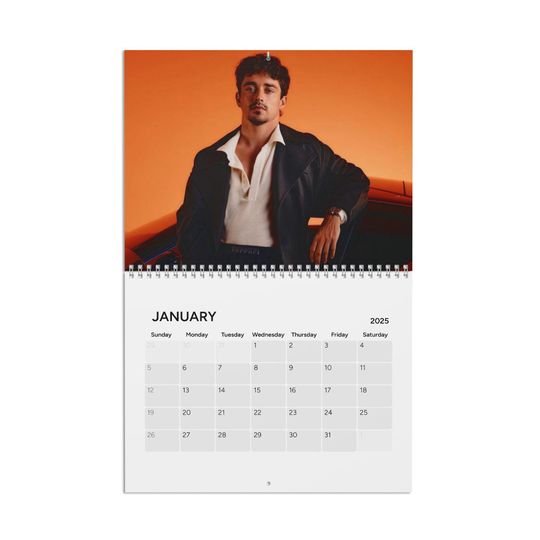 Charles Leclerc 2025 Calendar | Wall Calendar 2025 | Charles Leclerc Gift | Gift For Daughter | Secret Santa Gift | Christmas Gift Exchange