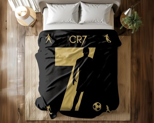 Ronaldo CR7 Soccer Blanket - Cozy Plush Throw for Christmas, Birthday, Dad, Husband, Son, Kids, Teams, and Soccer Fans