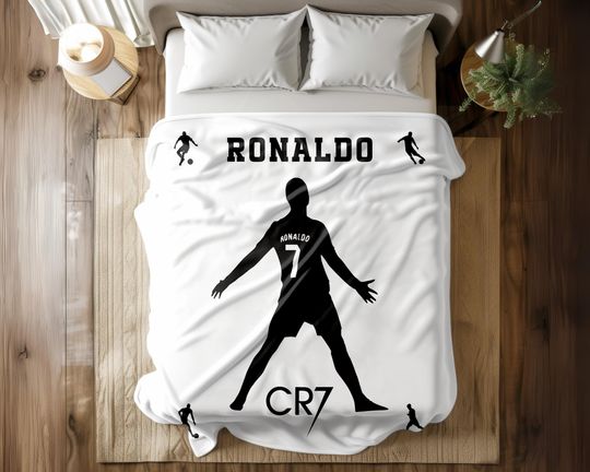 Cristiano Ronado Cr7 Soccer Blanket - Cozy Plush Gift for Christmas, Birthday, Dad, Husband, Son, Kids, and Teams