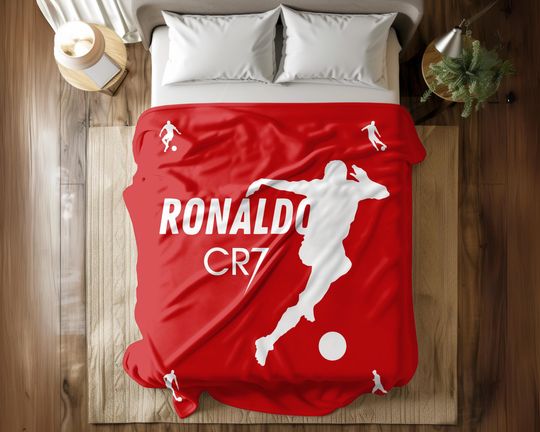 Cristiano Ronaldo Cr7 Soccer Throw  Blanket - Cozy Plush Gift for Christmas, Birthday, Dad, Husband, Son, Kids, and Teams