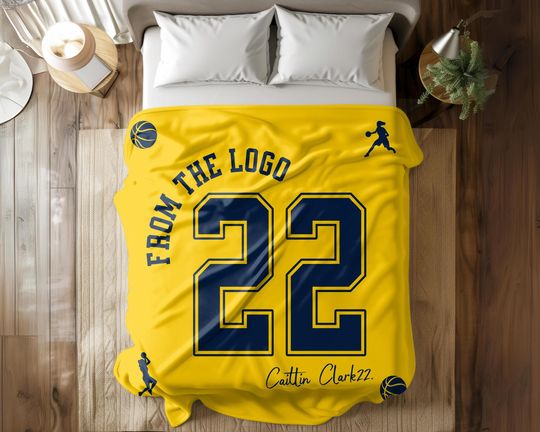 Caitlin Clark 22 From the Logo Graphic Youth & Adult Throw Blanket