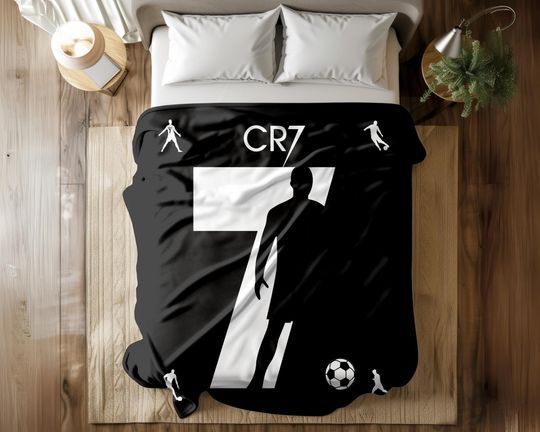 Ronaldo CR7 Soccer Blanket - Cozy Throw for Christmas, Birthday, Dad, Husband, Son, Kids, Teams, and Soccer Fans