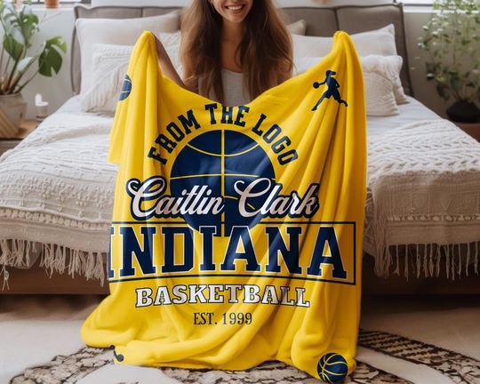 Caitlin Clark Indiana 22 Graphic Youth & Adult Throw Blanket