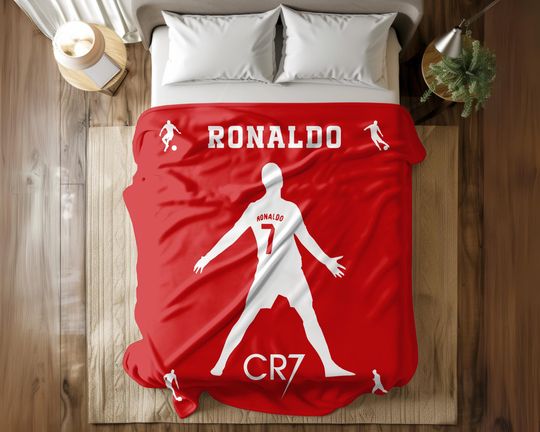 Cristiano Ronado Cr7 Soccer Blanket - Cozy Plush Gift for Christmas, Birthday, Dad, Husband, Son, Kids, and Teams