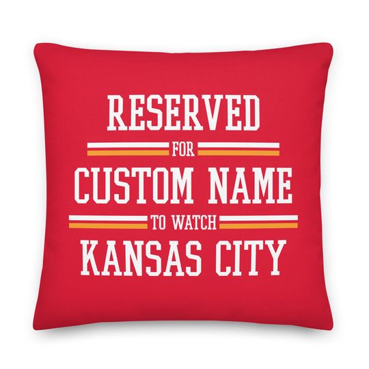 Kansas City Football Personalized Pillow, Custom Cushion, Gift for Dad, Reserved for Dad, Father's Day, Gift for Mom, Decor, Xmas Gift