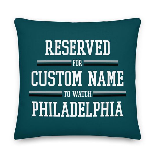 Philadelphia Football Personalized Name Pillow, Custom Cushion, Gift for Dad, Reserved for Dad, Father's Day, Gift for Mom, Xmas Gift