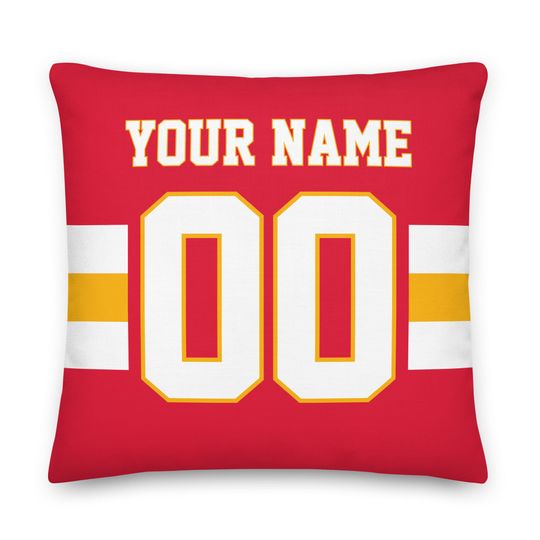 Kansas City Football Pillow, Birthday Gift, Cushion, Pillow, Personalized, Gift for Dad, Xmas Gift, Unique, Quarterback, Father's Day