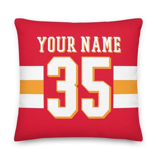 Kansas City Football Personalized Pillow, Gridiron, Cushion, Football, Gift for Dad, Quarterback, Father's Day, Gift for Mom, Xmas Gift