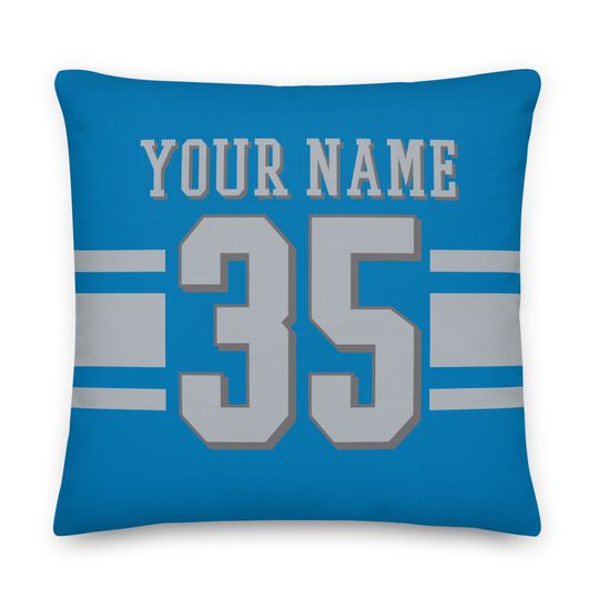 Detroit Football Personalized Pillow, Gridiron, Cushion, Football, Gift for Dad, Quarterback, Father's Day, Gift for Mom, Xmas Gift