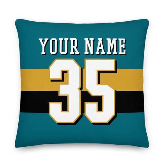 Jacksonville Football Personalized Pillow, Gridiron, Cushion, Football, Gift for Dad, Quarterback, Father's Day, Gift for Mom, Xmas Gift