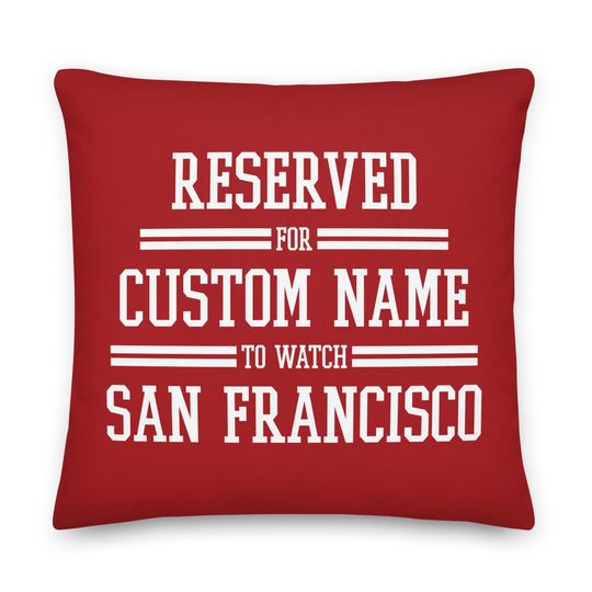 San Francisco Football Personalized Name Pillow, Cushion, Gift for Dad, Father's Day, Gift for Mom, Reserved for Dad, Xmas Gift