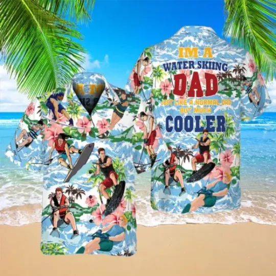 Father's Day Waterskiing Hawaiian Shirt, I'm A Water Skiing Dad Lover Beach