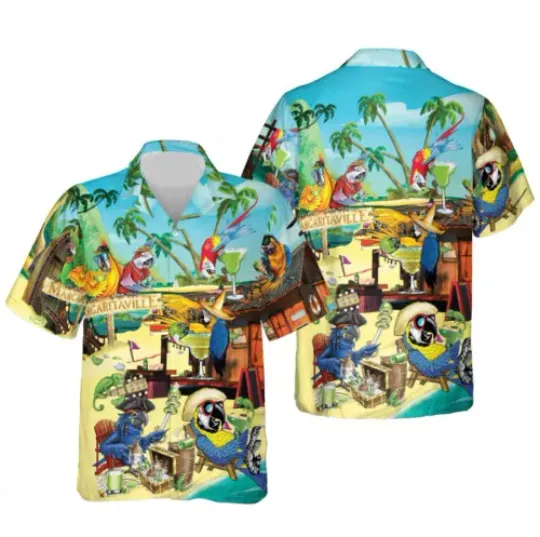 Discover Parrot Aloha Hawaiian Shirt, Funny Parrot In Summer Beach Party Hawaiian Shirt