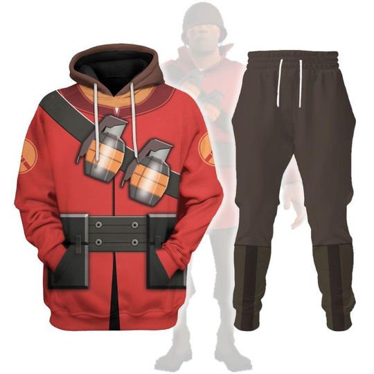 Soldier Team Fortress 2 Costume Hoodie Jogger, Comic Characters Cosplay Shirt, Jane Doe Tf2 Shirt, Video Game Fan Gift