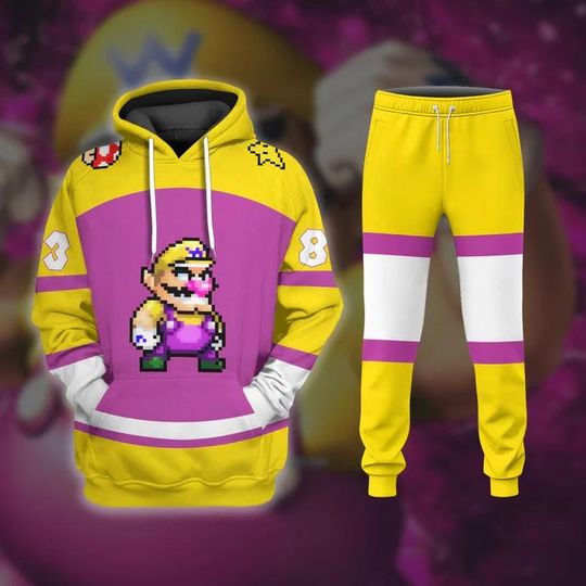 Custom Super Mario Wario Cosplay Hoodie, Wario Cosplay Costume Jogger, Super Mario Characters Shirt, Video Game Shirt, Xmas Gift