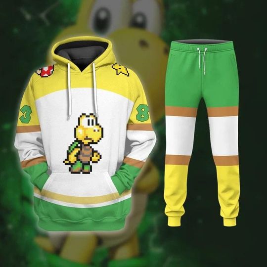 Green Koopa Troopa Cosplay Hoodie, Turtle Cosplay Costume Jogger, Super Mario Characters Shirt, Video Game Shirt, Xmas Gift