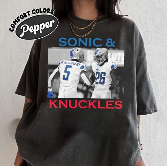 Retro David Montgomery and Jahmyr Gibbs Vintage Unisex Shirt, Detroit Football TShirt, Game Day Shirt, Football Retro Shirt