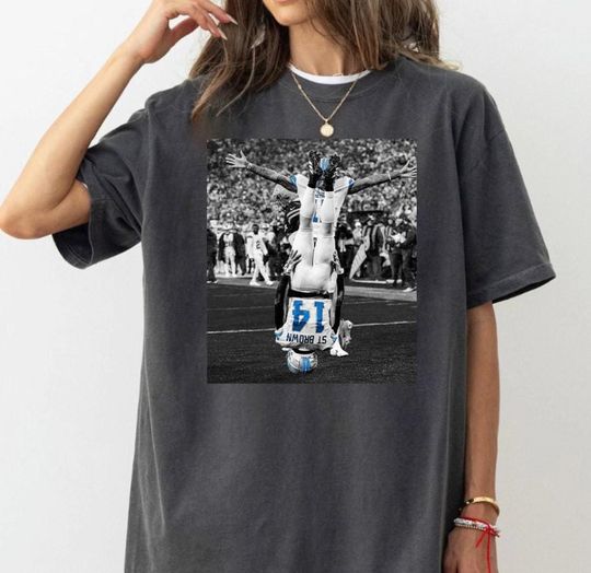 Amon-Ra St Brown Headstand Celebration Shirt, Detroit Football Retro TShirt, Game Day Shirt, Football Retro Shirt, For Fans