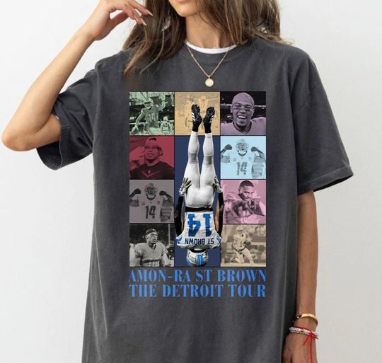 Amon-Ra St Brown The Detroit Tour Vintage Shirt, Detroit Football Retro TShirt, Game Day Shirt, Football Retro Shirt, For Her